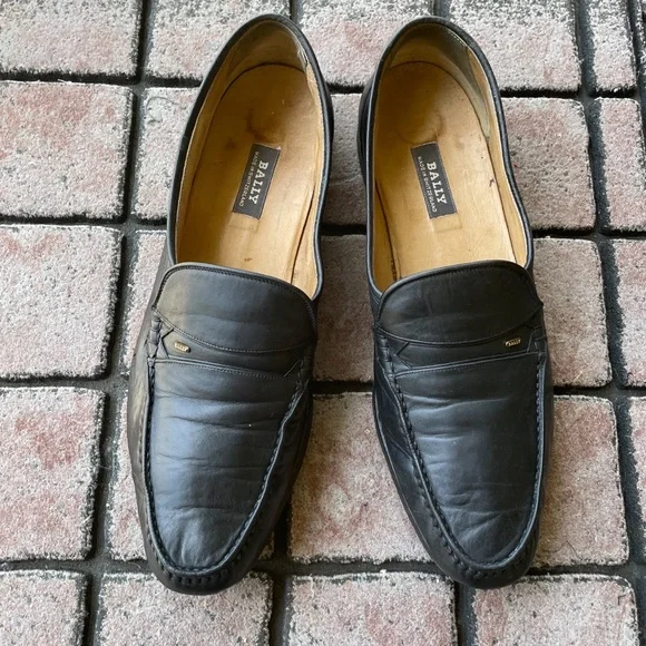 Bally | Shoes | Bally Black Leather Parawet Loafers Size 1 5  display picture 1